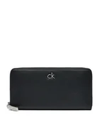 Portfele - Calvin Klein Duży Portfel Damski Ck Daily Large Zip Around_Pbl K60K612850 Czarny - miniaturka - grafika 1