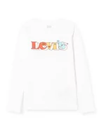 Koszulki dla dziewczynek - Levi's Kids Koszulka dziewczęca Lvg z długim rękawem z grafiką, biały, 10 Lata - miniaturka - grafika 1