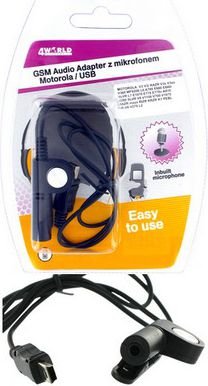 Adapter USB 4World MiniUSB - Jack 3.5mm Czarny 4480
