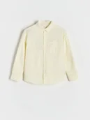 Bluzki dla chłopców - Reserved - Koszula oversize z domieszką lnu - jasnożółty - miniaturka - grafika 1