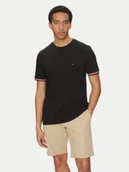 Koszulki męskie - Tommy Hilfiger T-Shirt Global Stripe MW0MW38630 Czarny Regular Fit - miniaturka - grafika 1