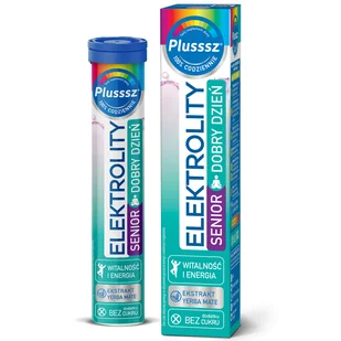 Plusssz Elektrolity Senior Dobry Dzień, bez dodatku cukru, 24 tabletki musujące - Układ pokarmowy - miniaturka - grafika 1