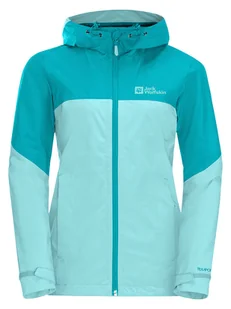 Jack Wolfskin Kurtka przeciwdeszczowa "Weiltal" w kolorze turkusowym - Kurtki i kamizelki sportowe damskie - miniaturka - grafika 1
