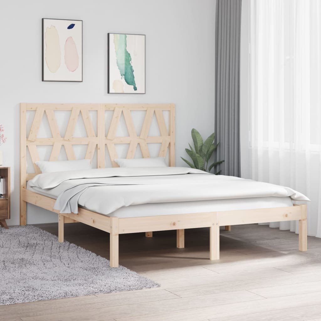 Łóżko z litego drewna sosnowego 135x190 cm