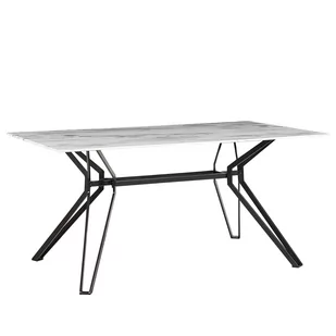 BLmeble Stół do jadalni szklany 160 x 90 cm efekt marmuru z czarnym BALLINA 4251682259040 - Stoły - miniaturka - grafika 1
