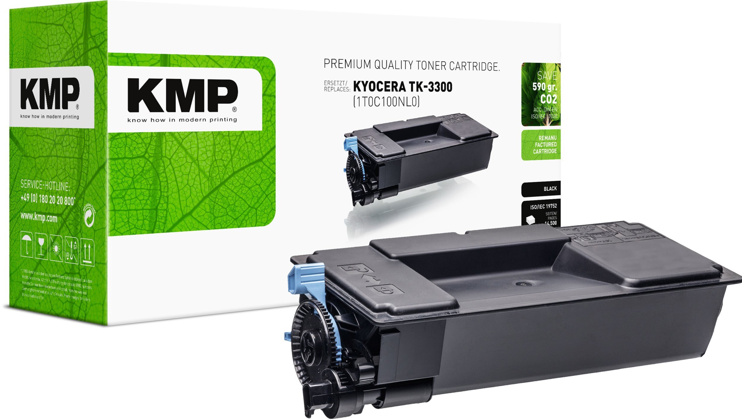 Toner KMP Toner Kyocera TK3300 1T0C100NL0 black 14500 stron remanufactured 2934,0000