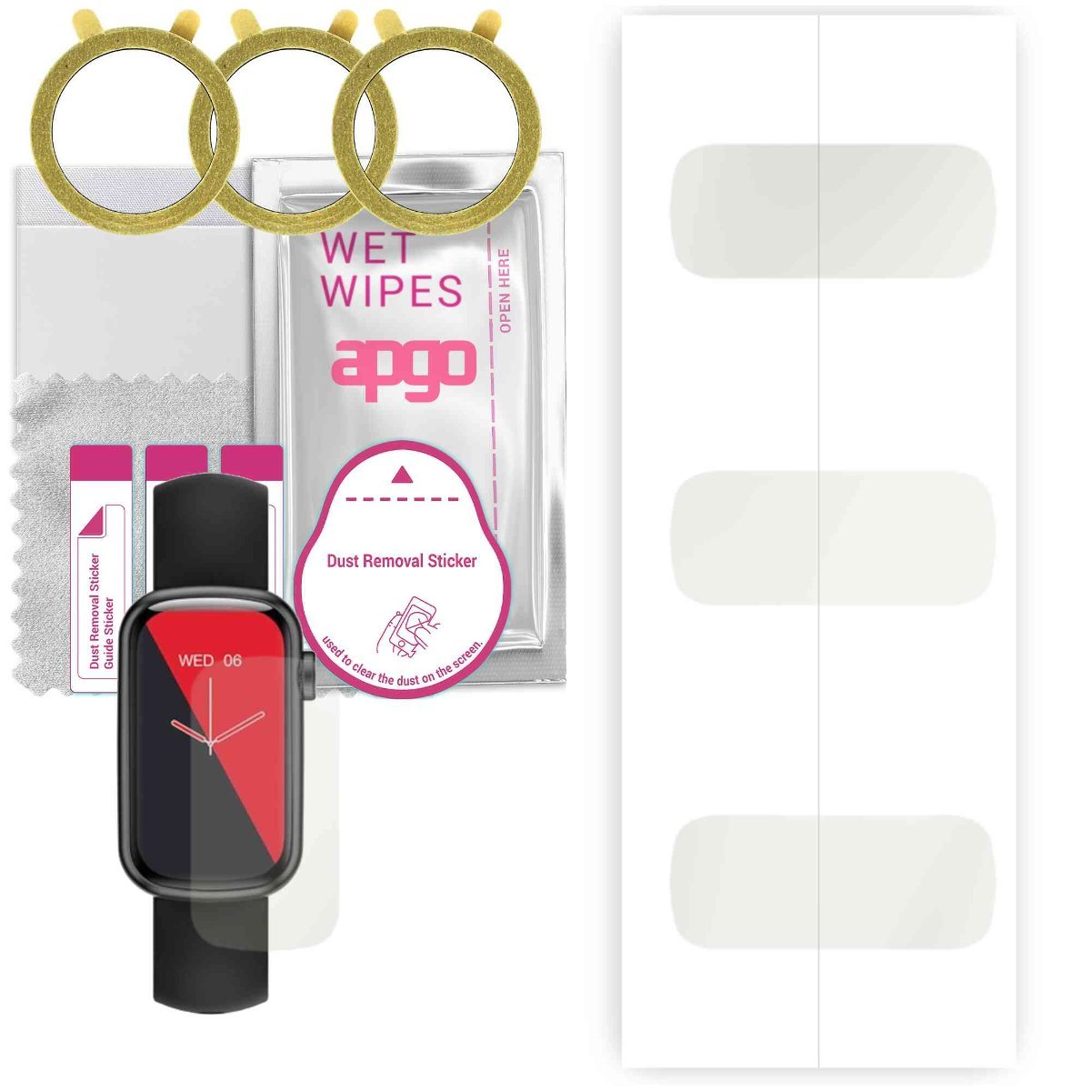 3x Folia hydrożelowa MATOWA do Garett Action - apgo Smartwatch Hydrogel MATTE Protection Ochrona na ekran smartwatcha