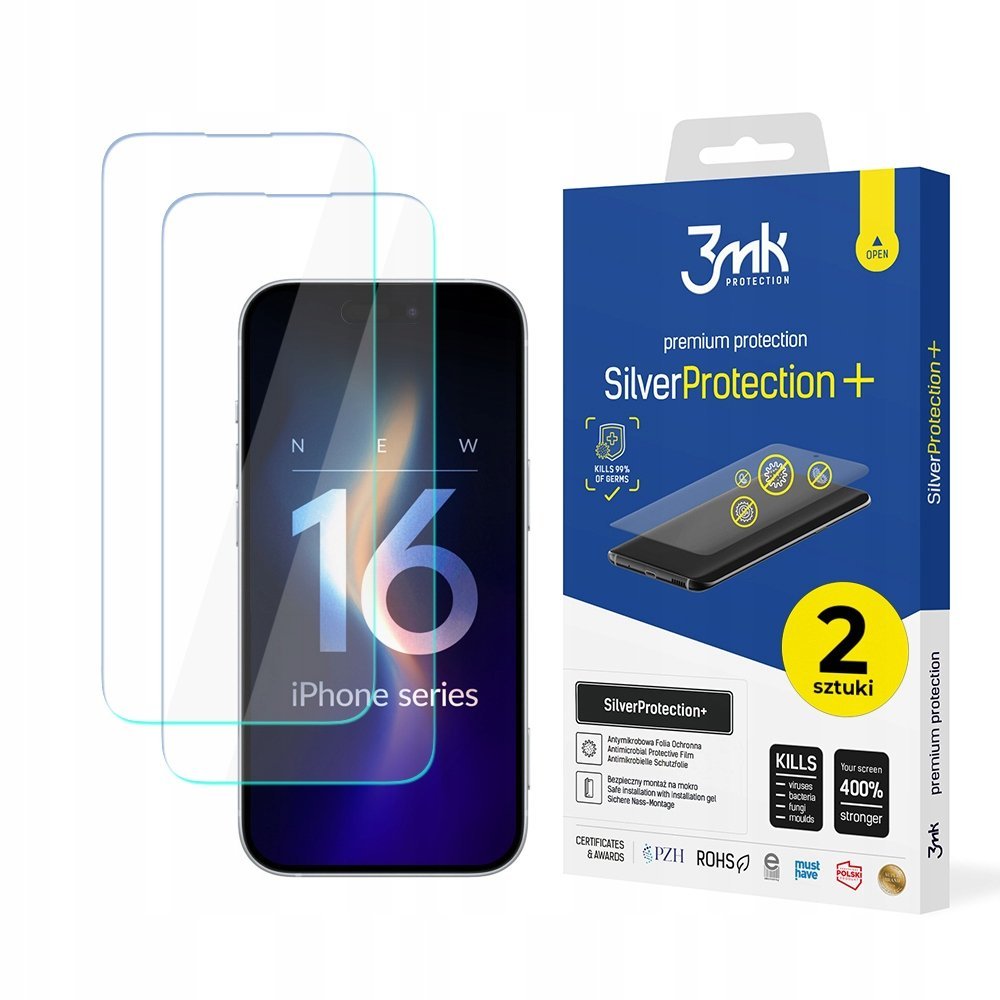 2x Folia ochronna hydrożelowa na ekran do Apple iPhone 16 Pro - 3mk Silver