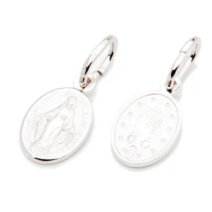 Srebrny medalik z Matką Boską - Wisiorki - miniaturka - grafika 1