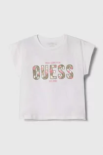 Koszulki dla dziewczynek - Guess t-shirt dziecięcy kolor biały - grafika 1