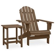Fotele i krzesła ogrodowe - vidaXL Lumarko Krzesło ogrodowe Adirondack ze stolikiem, jodłowe, brązowe 315921 - miniaturka - grafika 1