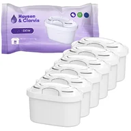 Wkłady filtrujące - 10x Haysen & Clarvis AquaDew filtr/wkład wody do dzbanków: Brita, Aquaphor, Wessper, Dafi (ZAMIENNIK) - miniaturka - grafika 1