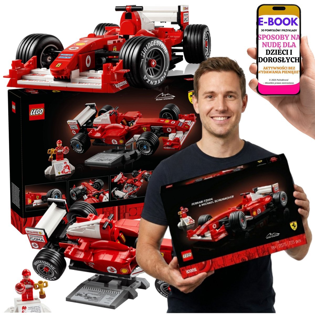 LEGO BOLID FERRARI F1 Ferrari F2004 Schumacher Kolekcjonerski + E-BOOK-3