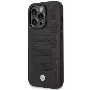 Etui na telefon BMW BMHMP14X22RPSK do Apple iPhone 14 Pro Max 6,7" czarny/black Leather Seats Pattern MagSafe - Etui i futerały do telefonów - miniaturka - grafika 2