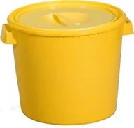 Pojemniki przemysłowe - Artech Okrągły pojemnik plastikowy z pokrywą 30l żółty - miniaturka - grafika 1