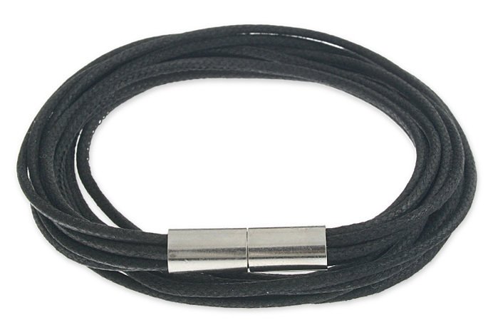 Bransoletka Sznurkowa Czarna Z Magnesem