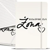 Notesy i bloczki - Notes Notatnik Bujo A5 Biały NAJLEPSZA ŻONA Wzory - miniaturka - grafika 1