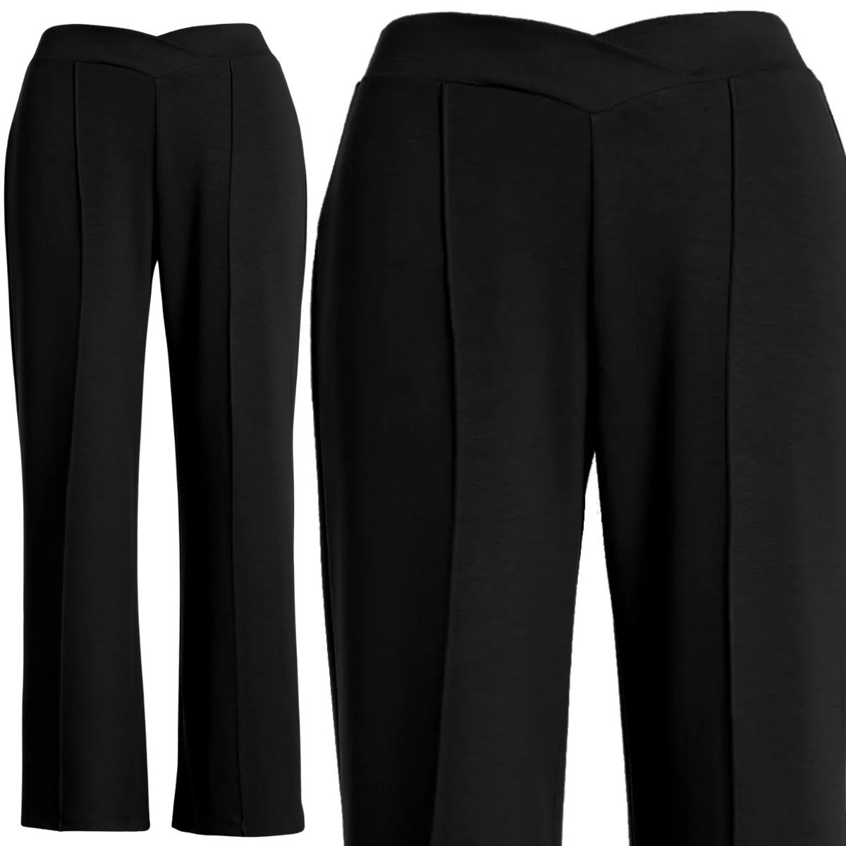 Spodnie Damskie Wiskozowe Stylowe Komfortowe Wygodne Eleganckie Moraj S Black