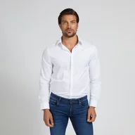 Koszule męskie - Męska Koszula GUESS LS SUNSET SHIRT M1YH20W7ZK1-G011 – Biały - miniaturka - grafika 1