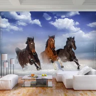 Fototapety - Fototapeta samoprzylepna - Konie w śniegu (rozmiar 98x70) - miniaturka - grafika 1