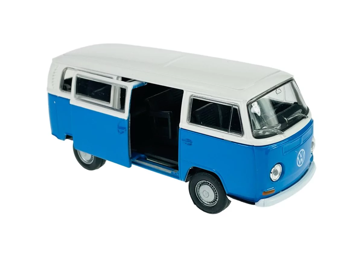 Welly 1972 Vw Volkswagen Bus T2 Biało-Niebieski 1:34 Samochód Nowy Metalowy Model