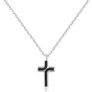 Brosway Naszyjnik męski ze stali nierdzewnej z symbolami krzyża, naszyjnik męski kolekcja Bacliner - BBC07