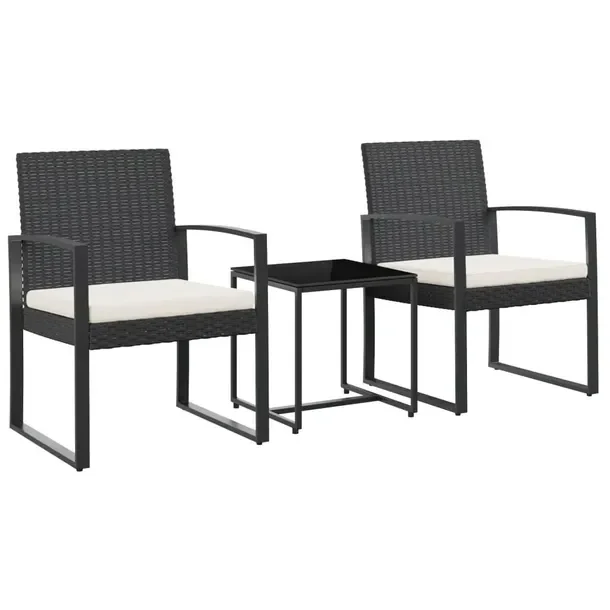 Zestaw Mebli Ogrodowych Rattan 5-częściowy, Czarny/Antracyt, 54,5x57x77,5
