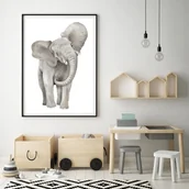 Wyposażenie pokoiku dziecięcego - Plakat dla dzieci safari słoń - miniaturka - grafika 1