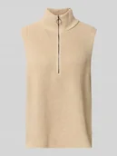 Swetry damskie - Bezrękawnik ze stójką i zamkiem błyskawicznym model ‘Julia’ - miniaturka - grafika 1