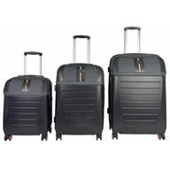 Walizki - Zestaw walizek SEMI LINE T5734-0 Czarno-pomarańczowy - miniaturka - grafika 1