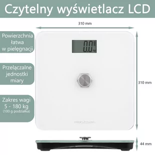 Kinetyczna waga łazienkowa ProfiCare PC-PW 3112 (biała) - Wagi łazienkowe - miniaturka - grafika 5