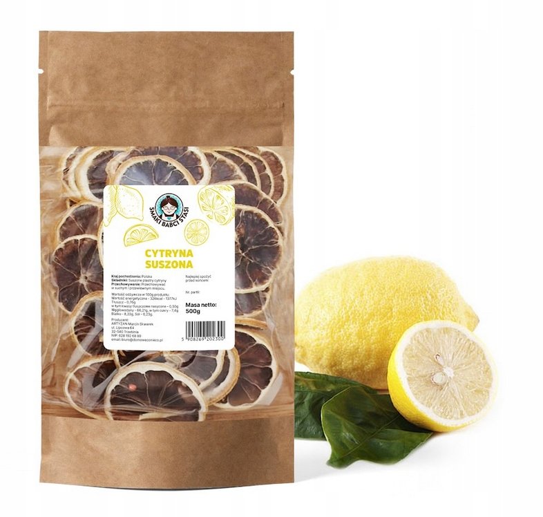 Cytryna Suszona Plastry Susz Ozdoba Dekoracja Herbata Owocowa 500g