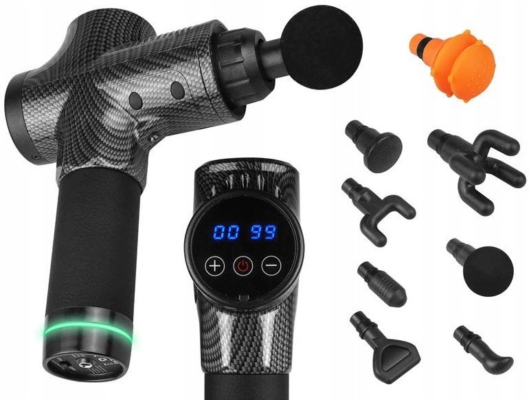 CICHY MASAŻER CIAŁA 100W CZARNY 8 RÓŻNYCH KOŃCÓWEK