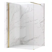 Kabiny prysznicowe - Rea Kabina prysznicowa Walk-In Rea Flexi Transparent / Brush Gold 80 - miniaturka - grafika 1