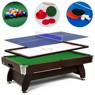 Stoły bilardowe i akcesoria - Stół bilardowy spływowy Vip Extra 7 FT brąz zielony z nakładką ping-pong cymberaj - miniaturka - grafika 1