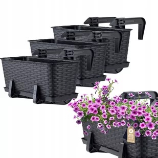 Skrzynka balkonowa z uchwytami Castro antracyt 40 cm, 3 szt. - Donice Skrzynka balkonowa z uchwytami Castro antracyt 40 cm, 3 szt. - Donice - miniaturka - grafika 1