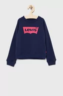 Bluzy damskie - Levi's Levi's bluza dziecięca kolor granatowy z nadrukiem - miniaturka - grafika 1