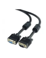 Kable komputerowe i do monitorów - PRZEDŁUŻACZ VGA F/M 3M EKRANOWANY Z DŁAWIKIEM FERRYTOWYM BLACK  GEMBIRD - miniaturka - grafika 1