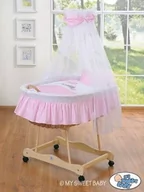 Łóżeczka i kojce - My Sweet Baby Kosz Mojżesza z baldachimem Osiołek Lucek różowy 0 - miniaturka - grafika 1