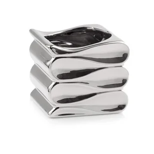 Osłonka ceramiczna fala srebrna 15 cm - Donice - miniaturka - grafika 1