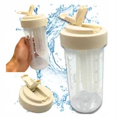 Shakery i bidony sportowe - Butelka Bidon Na Wodę Napój Ze Słomką Trwała Z Podziałką Filtrem 600 ml - miniaturka - grafika 1