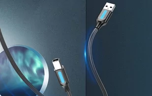 Kabel USB 2.0 A do B Vention COQBF 1m (czarny) - Kable - miniaturka - grafika 3