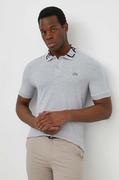 Koszulki męskie - Lacoste polo męski kolor szary z aplikacją - miniaturka - grafika 1