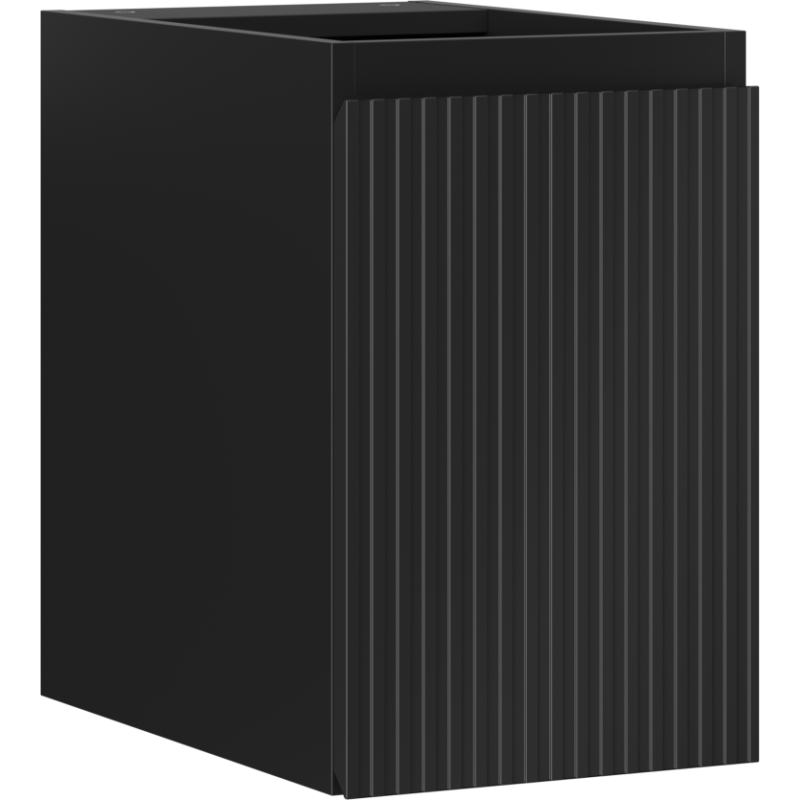 Mexen Rivel szafka łazienkowa podumywalkowa 30 cm, 1 drzwi, ryflowana, czarna mat - 91A21-03047-1-BF71