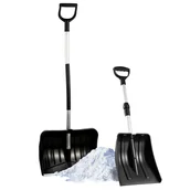 Łopaty do śniegu - Zestaw do odśnieżania szufla czarna + saperka teleskopowa czarna - miniaturka - grafika 1