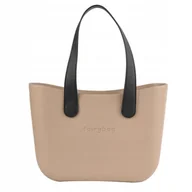 Torebki damskie - Torebka Torba Gumowa damska Jelly Bag O Shopper dwa zestawy rączek Beżowa - miniaturka - grafika 1