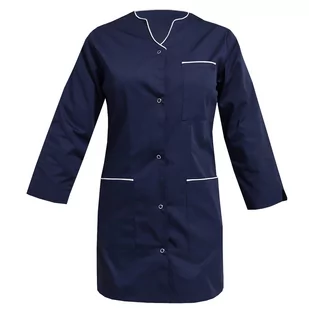 Żakiet medyczny kosmetyczny damski granatowy lamówka biała rękaw 3/4 52 - Odzież medyczna - miniaturka - grafika 1