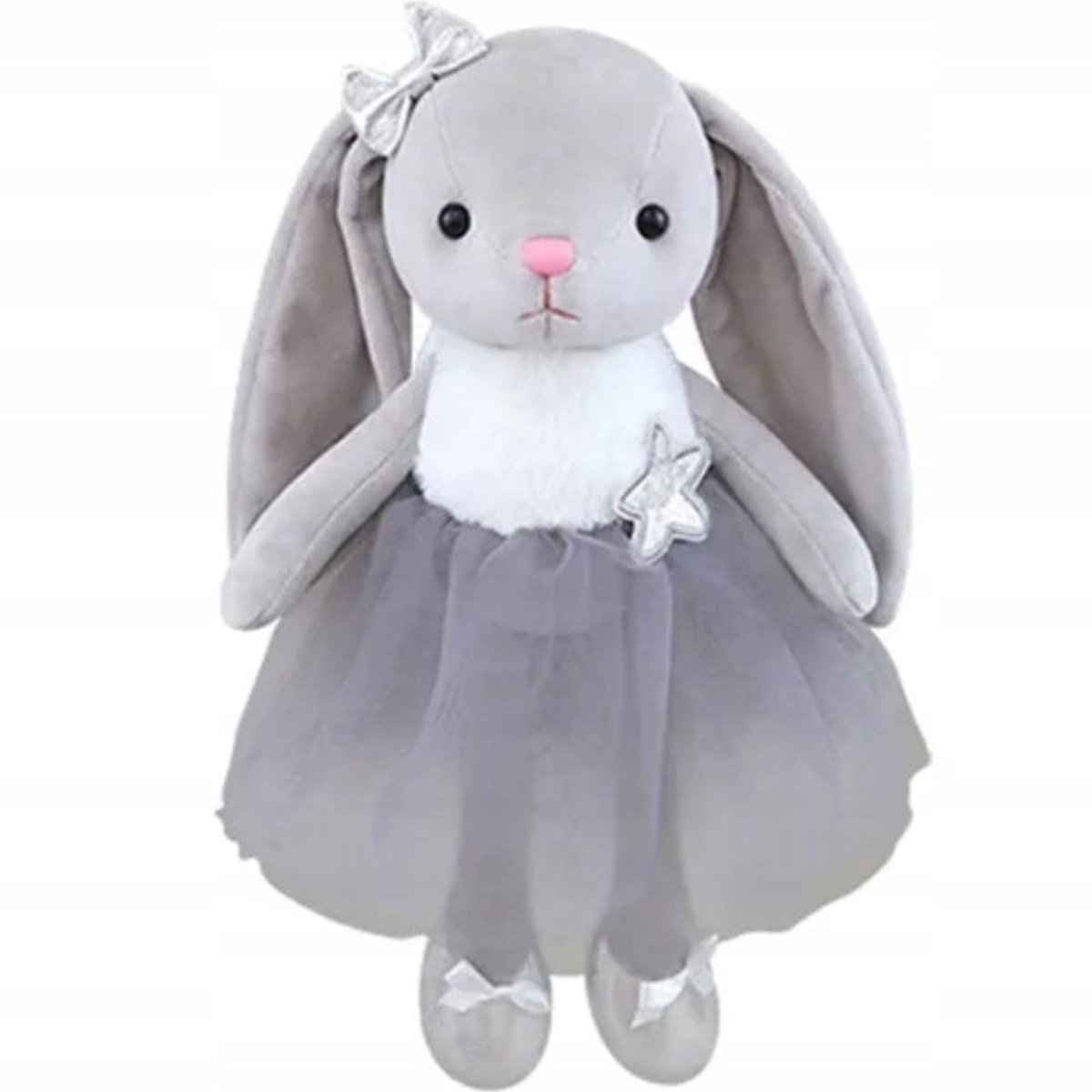 Króliczek Baletnica Maskotka Przytulanka Lalka Szara Duża Zabawka Dzieci