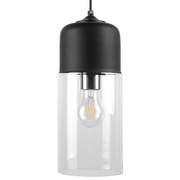 Lampy sufitowe - Beliani Lampa wisząca Lampa wisząca szklana czarna PURUS 63398 - miniaturka - grafika 1