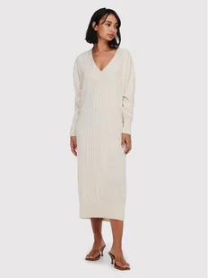ONLY Sukienka dzianinowa New Tessa 15236372 Beżowy Regular Fit - Sukienki - miniaturka - grafika 1
